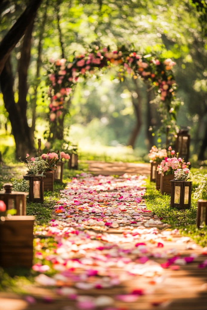 3. Petal-Lined Aisle
