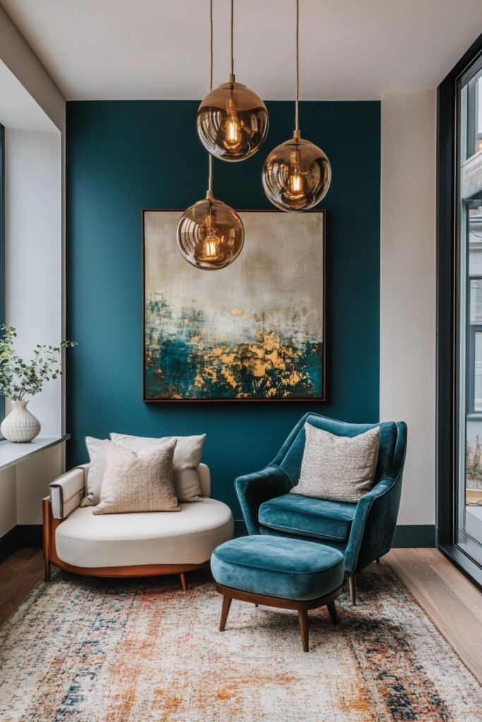 4. Bold and Dramatic Teal Walls