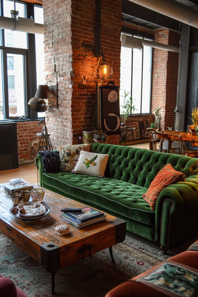 4. Modern Industrial: Green with Metallics