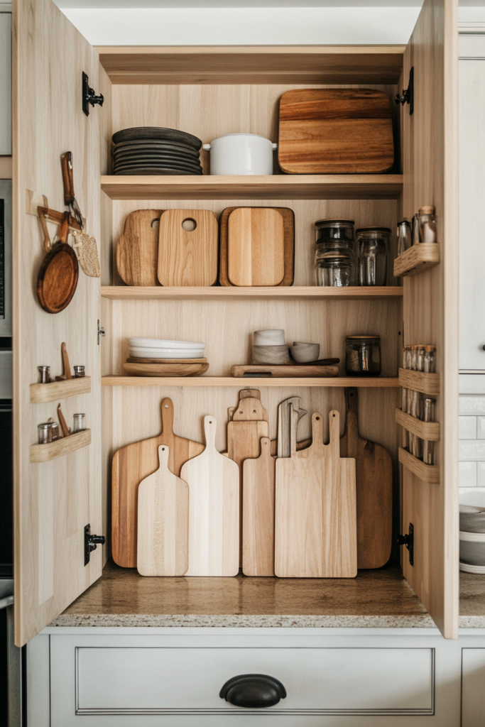 4. Tension Rod for Cutting Board Storage