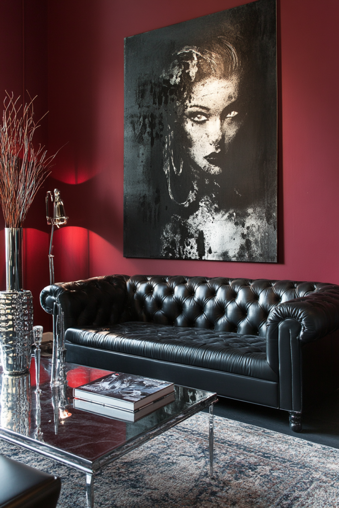 5. Burgundy and Black for a Bold, Modern Look