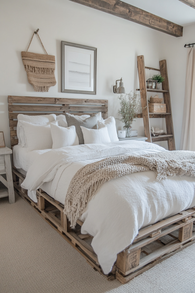 5. Rustic Farmhouse Pallet Bed