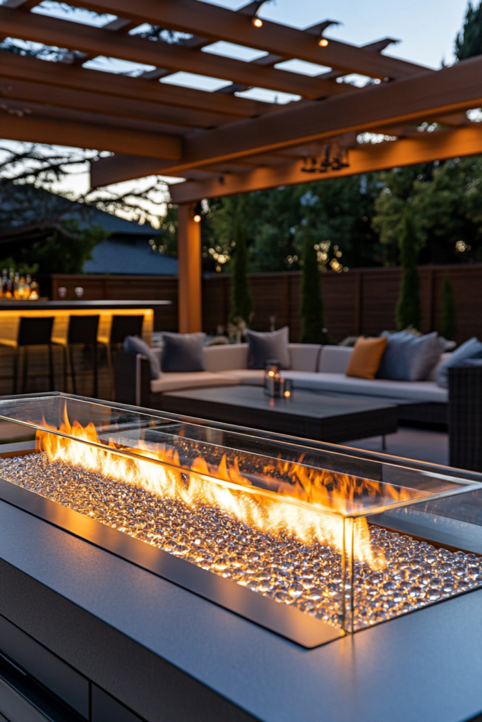 6. Fire Table with a Glass Wind Guard