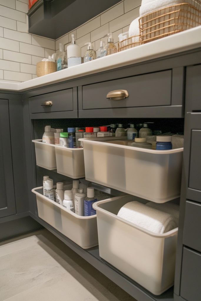 6. Plastic Bins Under the Sink