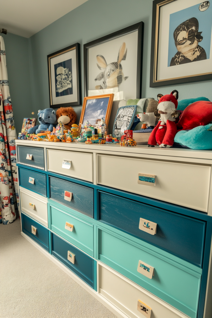 6. Shared Dresser with Labeled Drawers