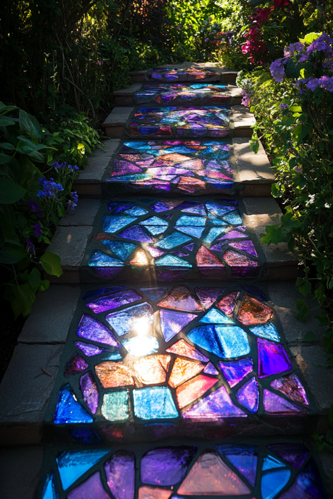 7. Colorful Stained Glass Style Stones