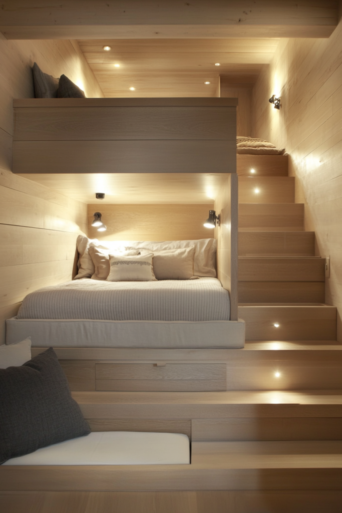 7. Loft Bed with Stairs Instead of a Ladder