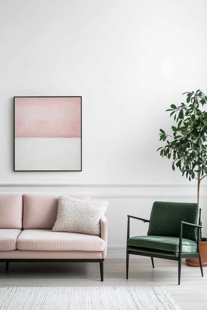 7. Minimalist Pink and Green