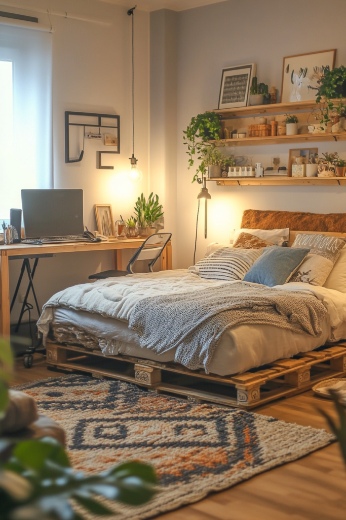 7. Pallet Bed with Wheels