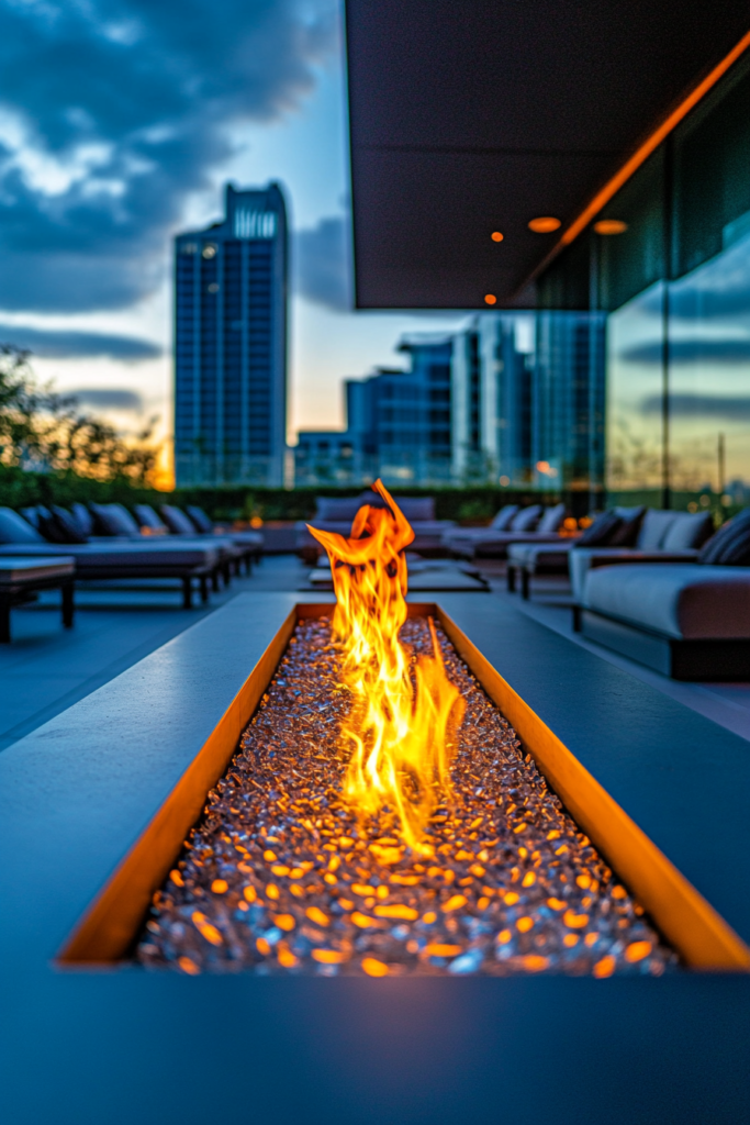 7. Rectangular Gas Fire Pit