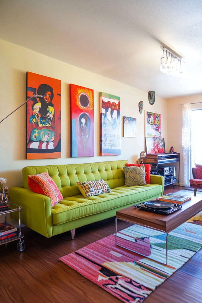 7. Retro Vibes: Bright Green and Vintage Finds