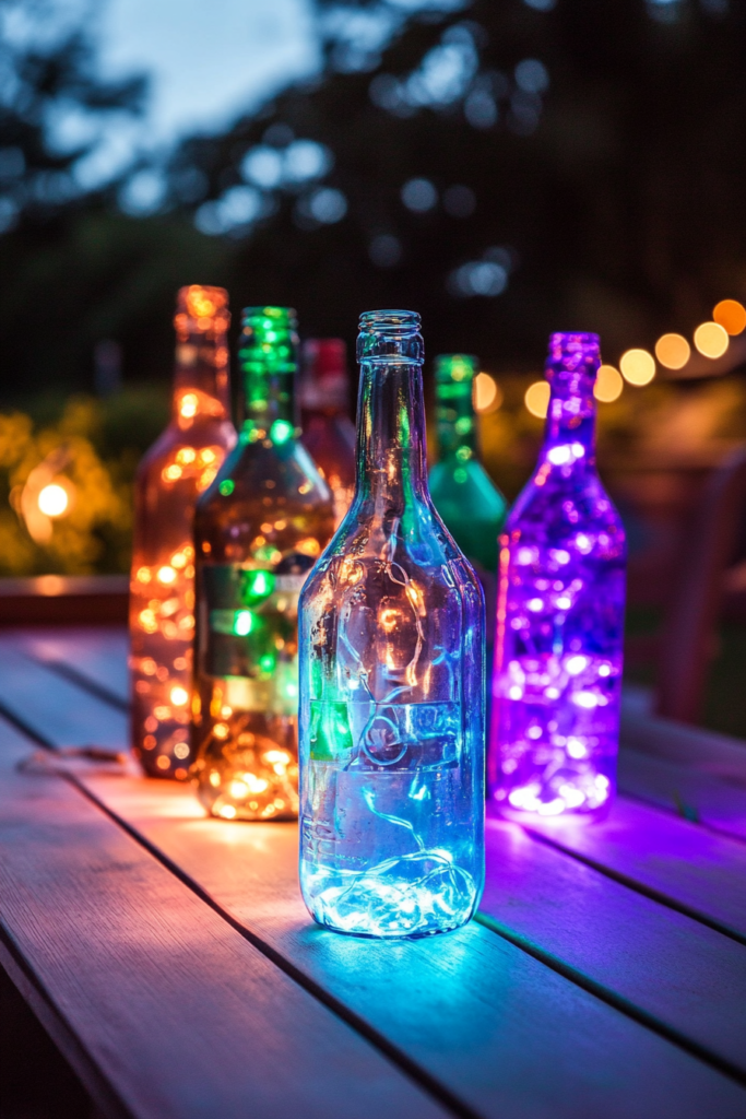 8. Bottle String Lights for an Upcycled Glow