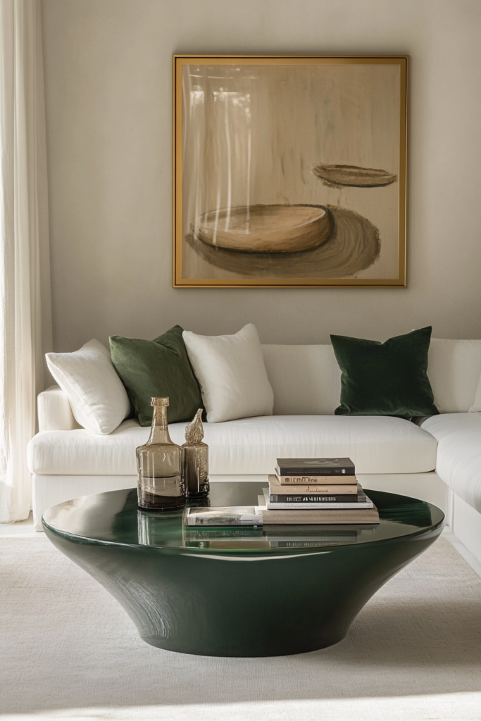 8. Forest Green Coffee Table or Ottoman