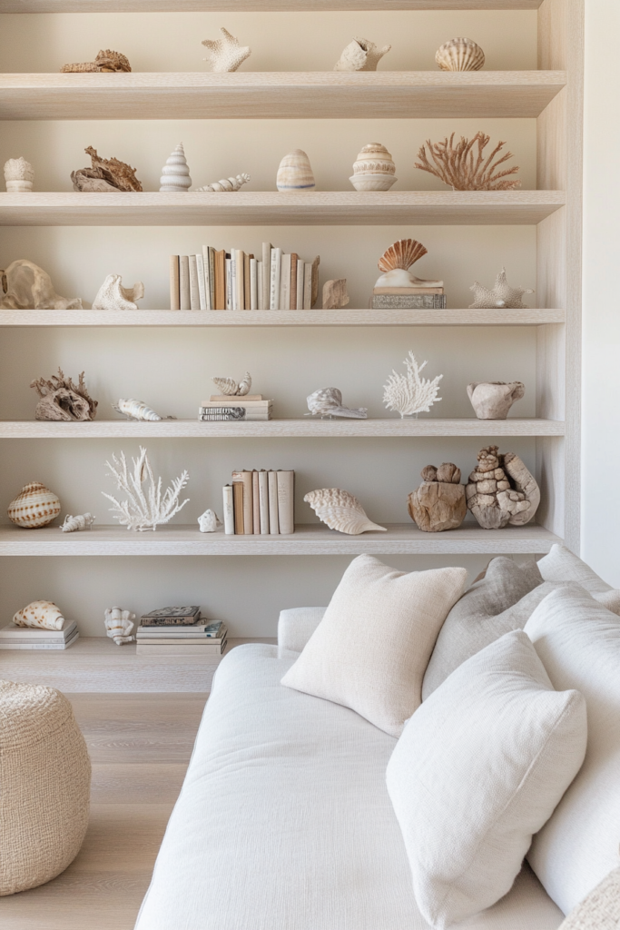 8. Minimalist Coastal Bookshelf