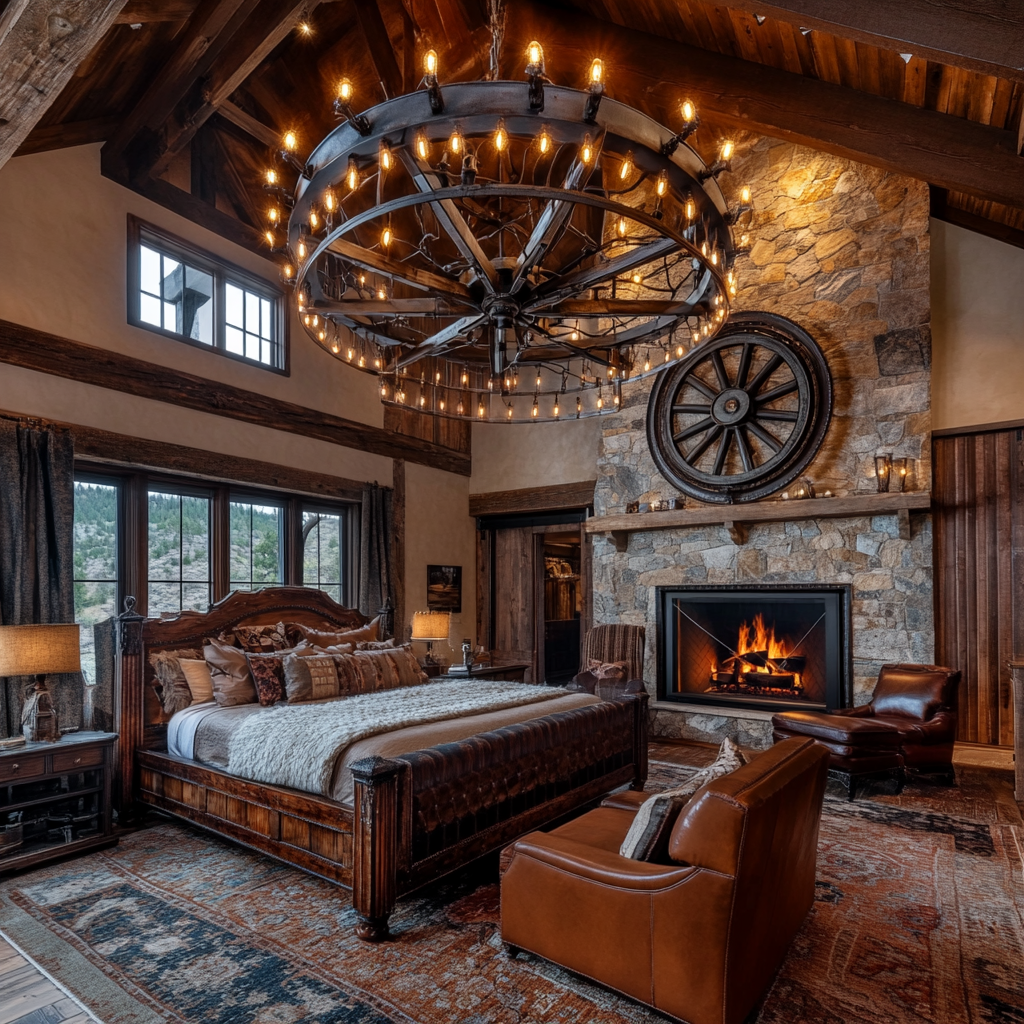 8. Rustic Chandelier for a Dramatic Effect