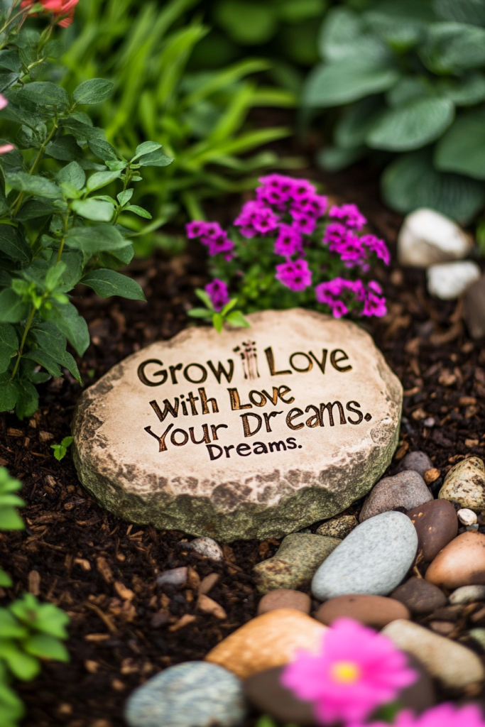8. Stepping Stones with Inspirational Quotes
