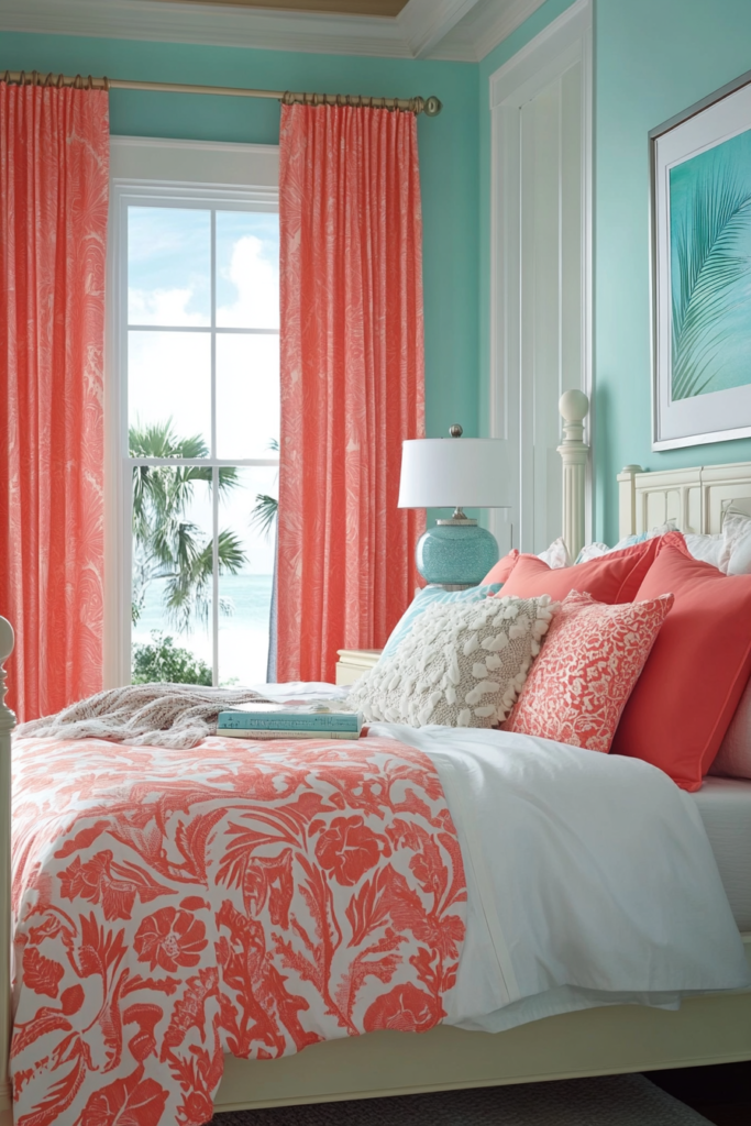 8. Tropical Punch: Coral and Aqua