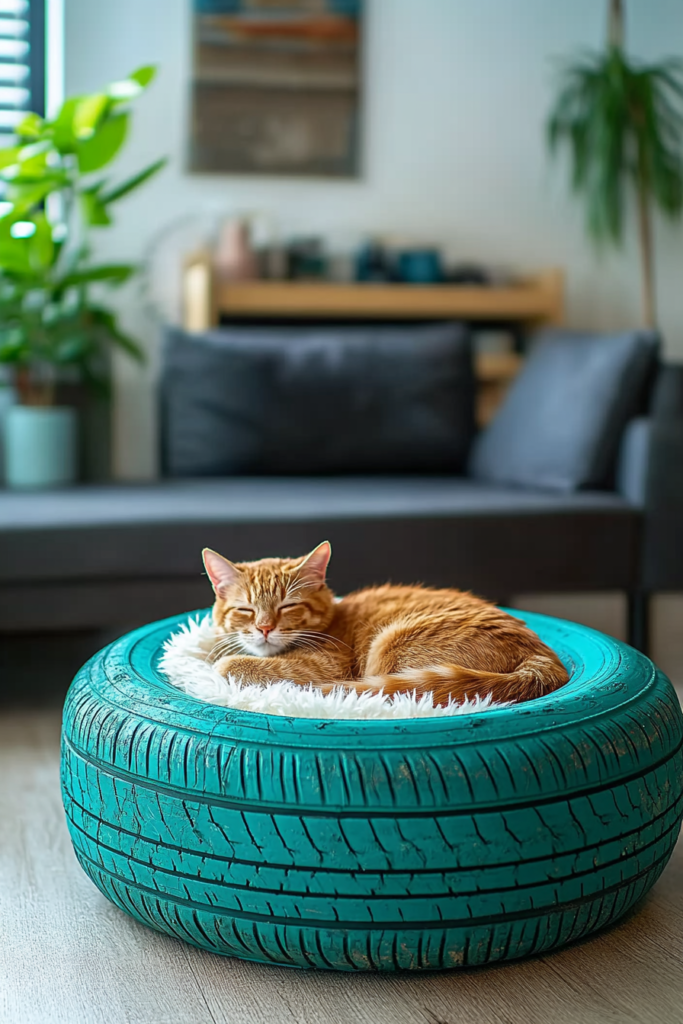 9. Painted Tire Bed