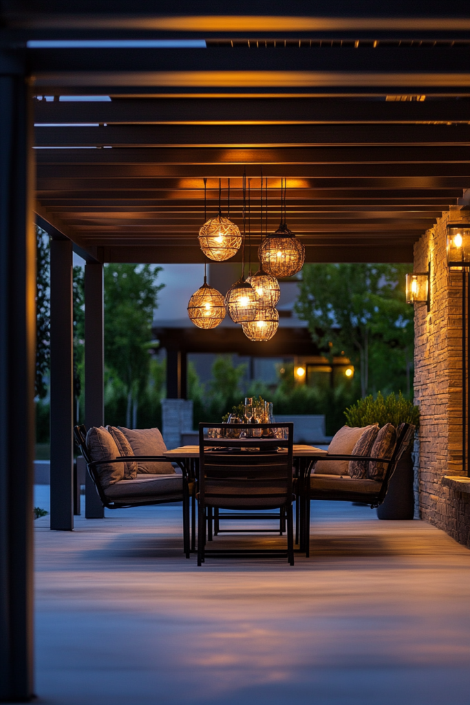 9. Pendant Lights in Covered Areas