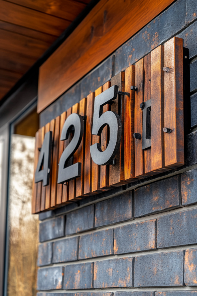 9. Slatted Wood with Iron Details