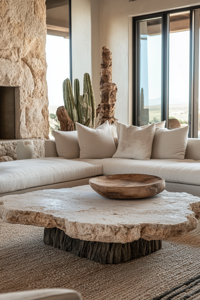 9. Statement Natural Stone Coffee Tables