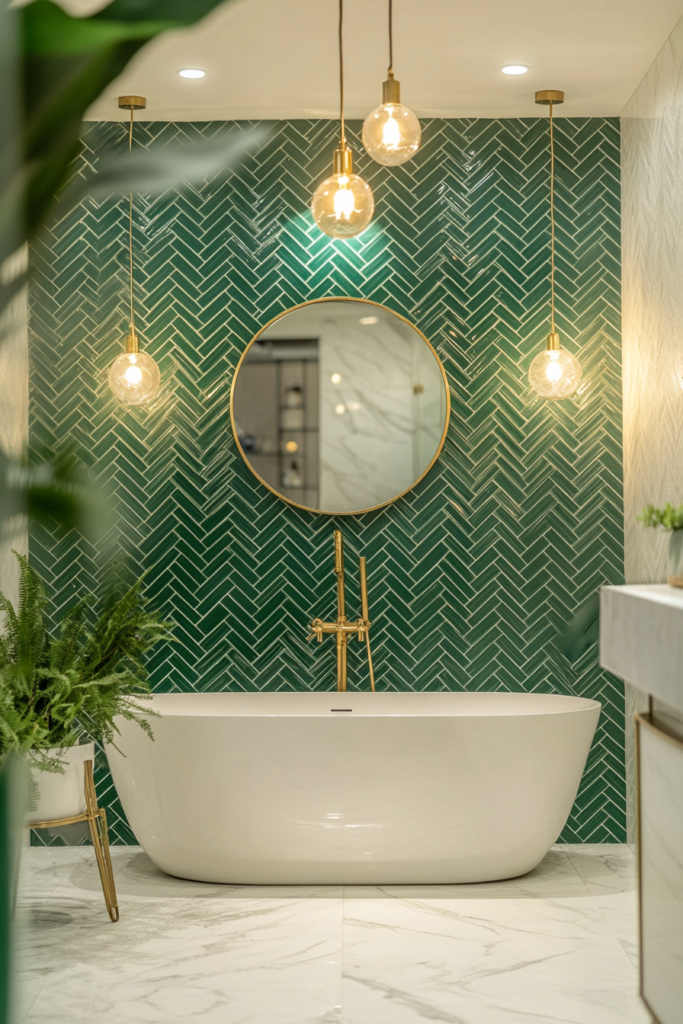 1. Embrace Green Tiles for a Luxurious Look