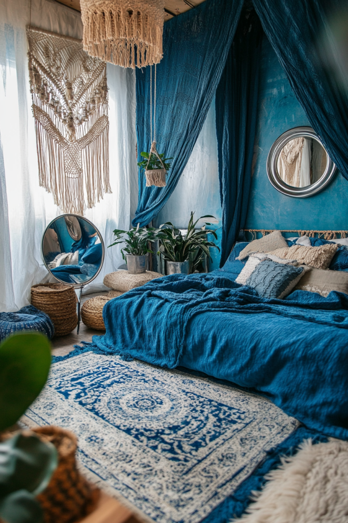 10. Boho-Chic with Blue and Silver Layers