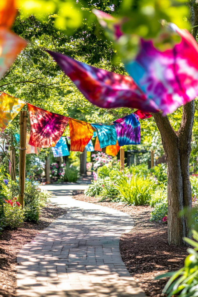 10. Decorate with Tie-Dye Flags and Banners