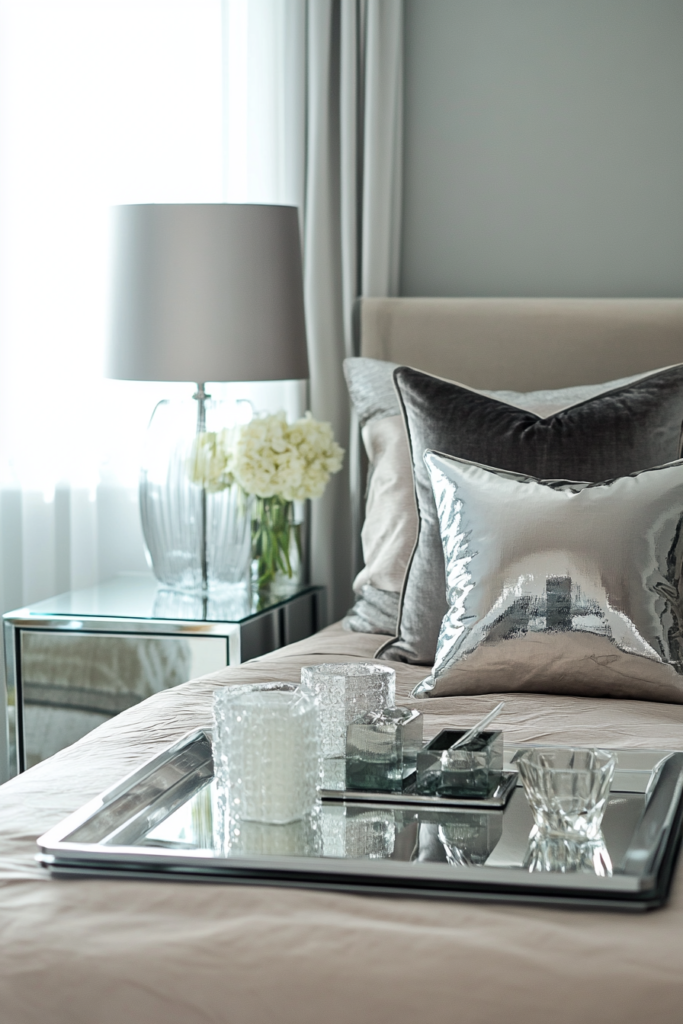11. Glass and Chrome Nightstands for a Sleek Look