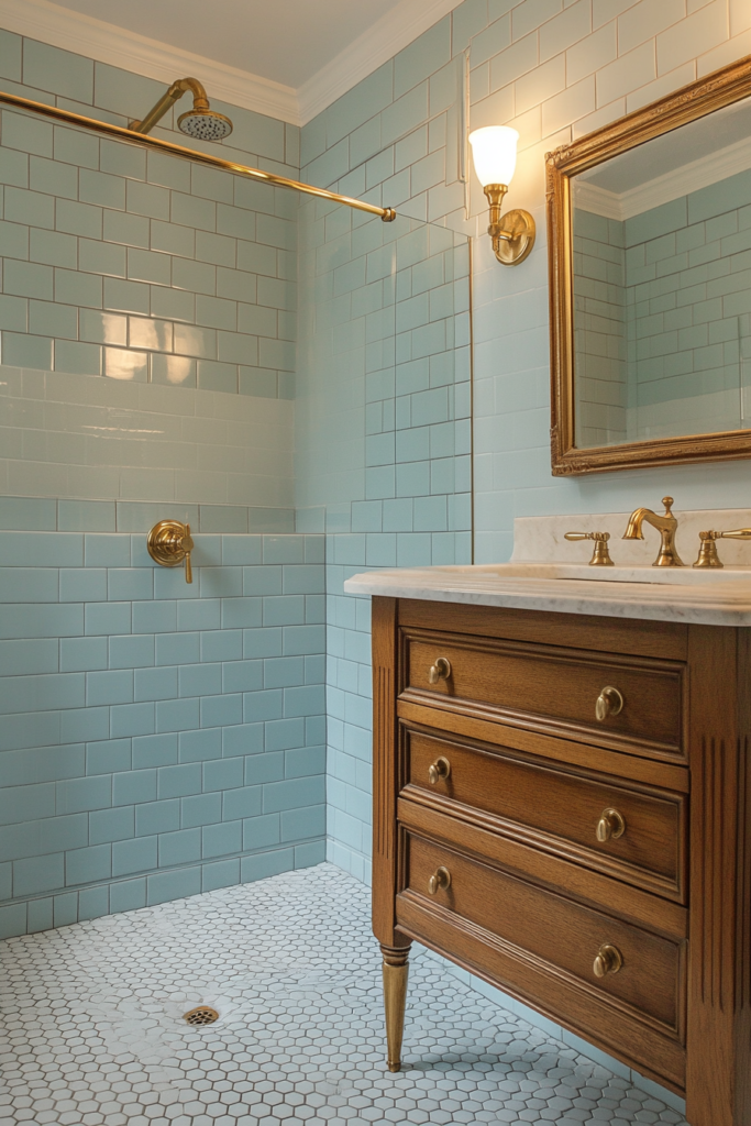 11. Penny Tile Floors for a Retro Look