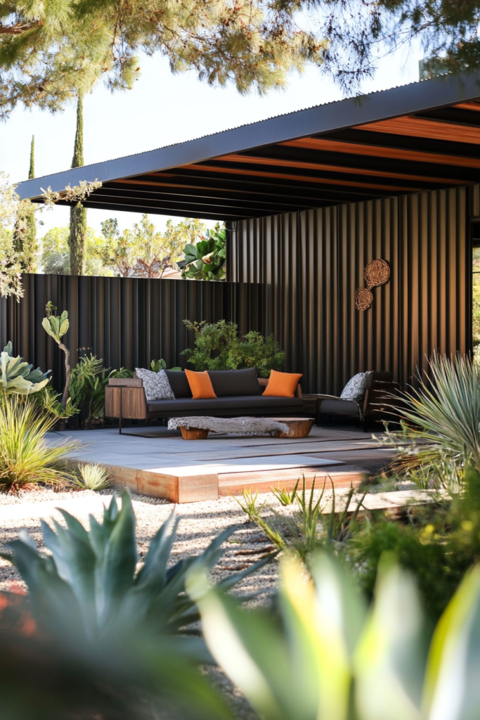 12. Corrugated Metal Fence