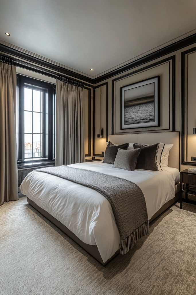 12. Cream Walls with Black Trim