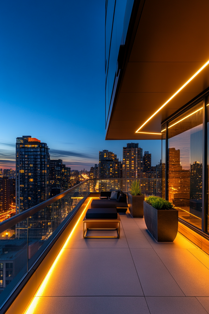 12. Rail Lighting for Balconies