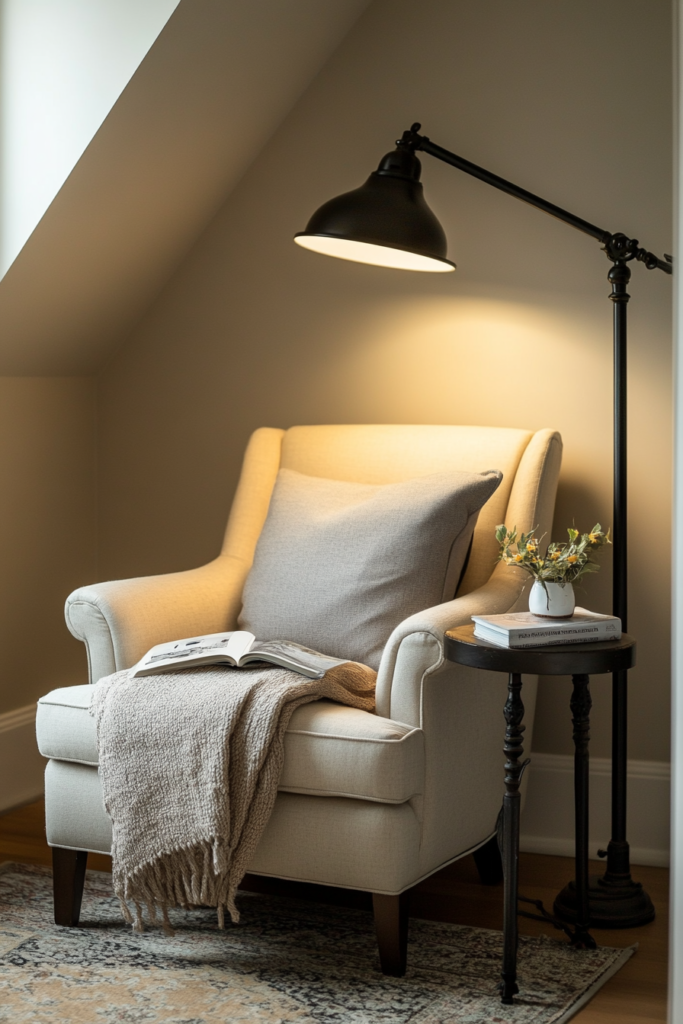 13. Cozy Reading Nooks with Contrast