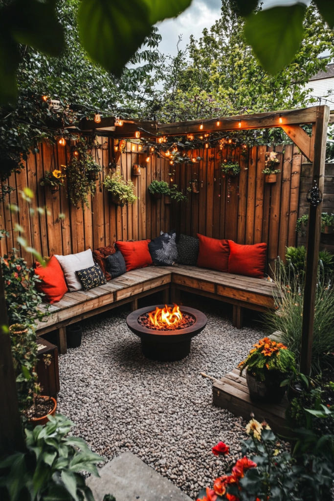 15. Fence with Built-In Seating