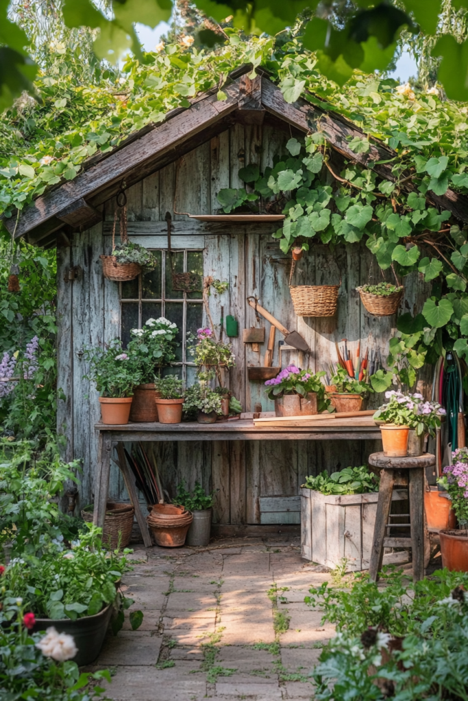 16. Build a Rustic Potting Shed