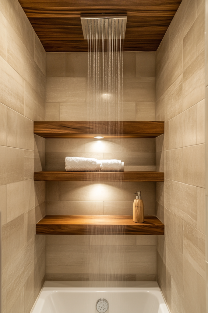 16. Corner Floating Shelves for Extra Storage