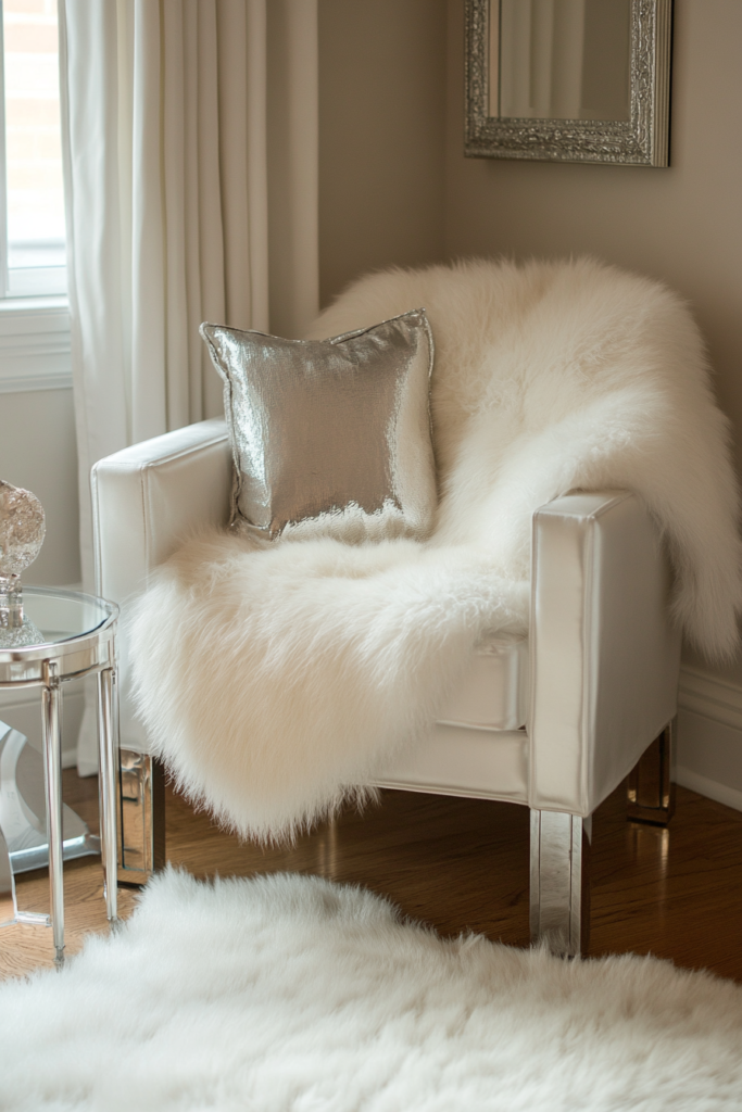16. White and Silver Accent Chairs for a Cozy Corner