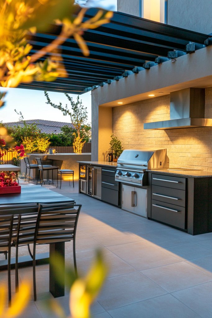 17. Chic Outdoor Kitchen for Gourmet Dining