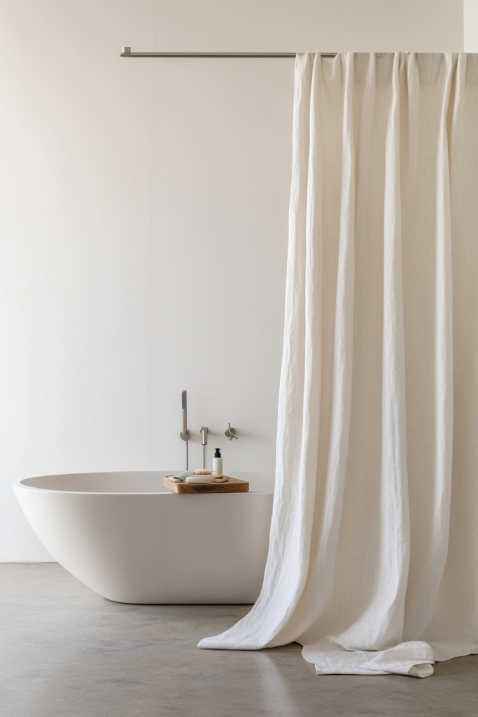 17. Soft Linen Shower Curtains