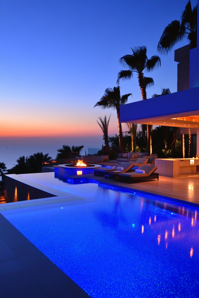 17. Underwater Pool Lights: A Mesmerizing Glow