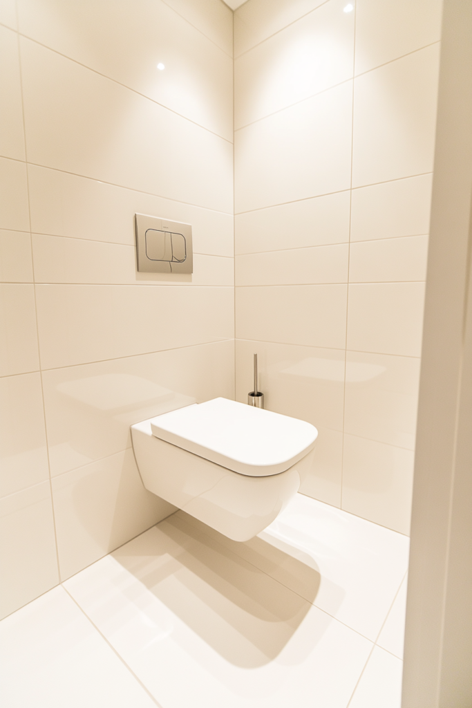 18. Compact Toilet with Concealed Tank