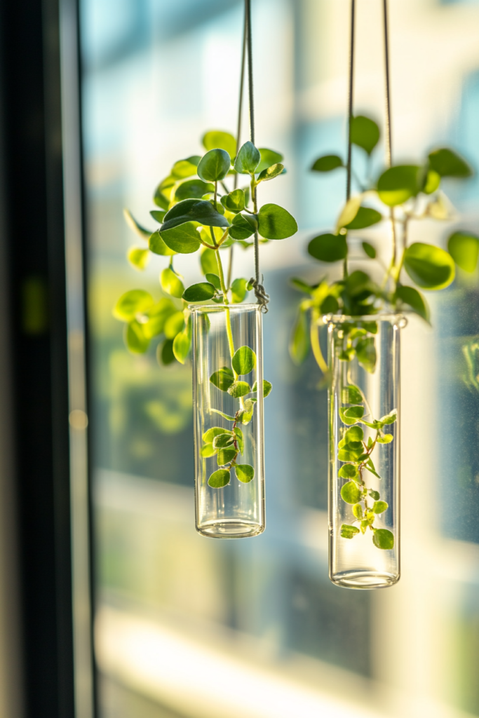 18. Hanging Test Tube Planters