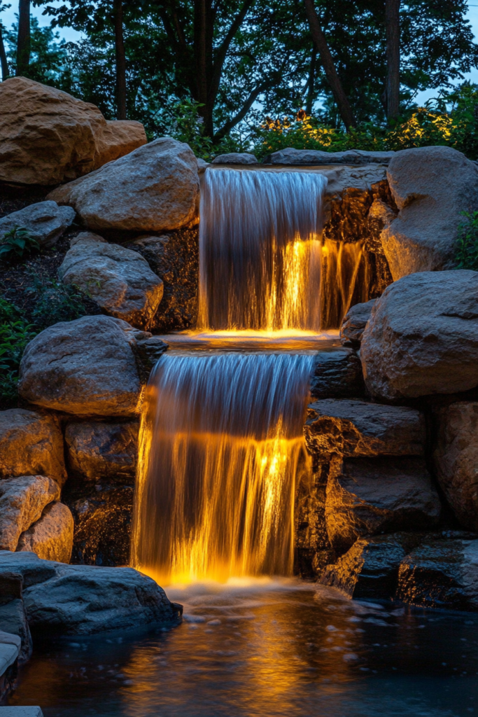 18. Pool Waterfall Lights