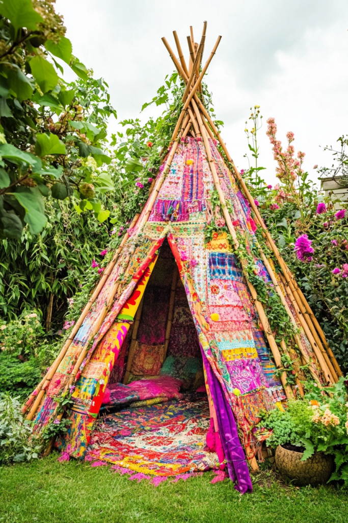 19. Build a Funky Garden Teepee