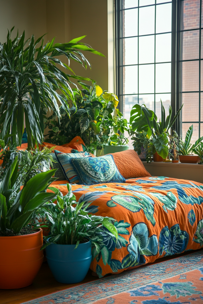 19. Indoor Plants with Colorful Pots