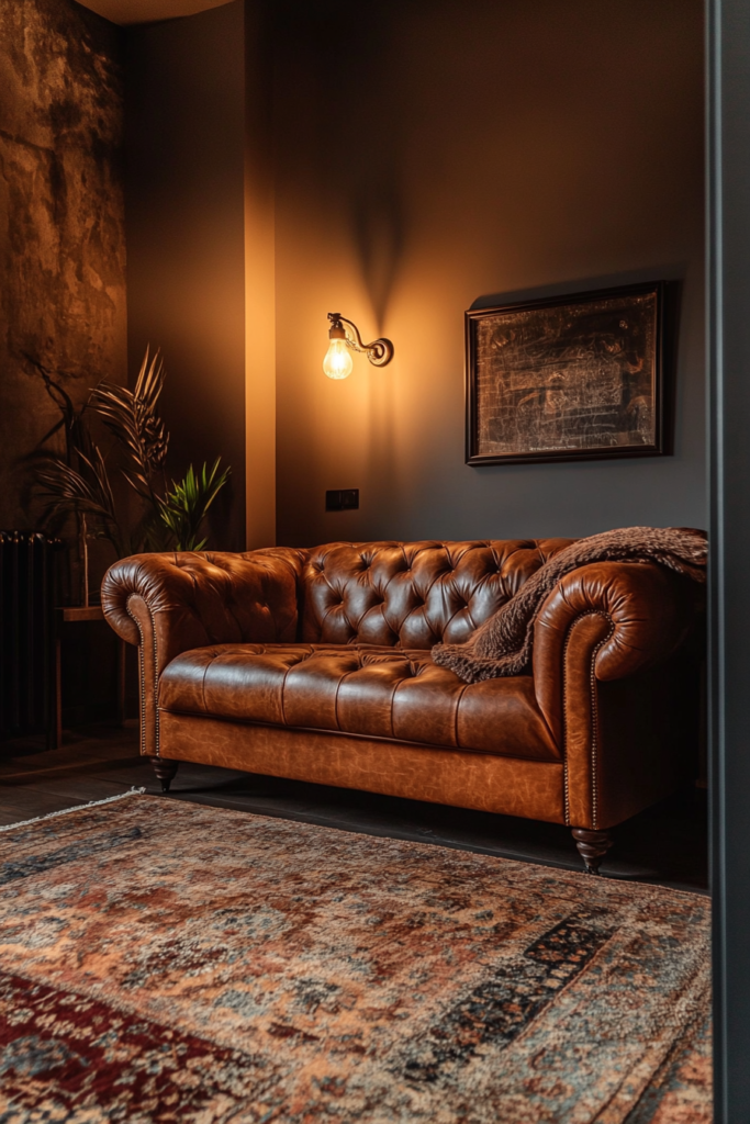 19. Luxe Leather Sofa for Timeless Elegance