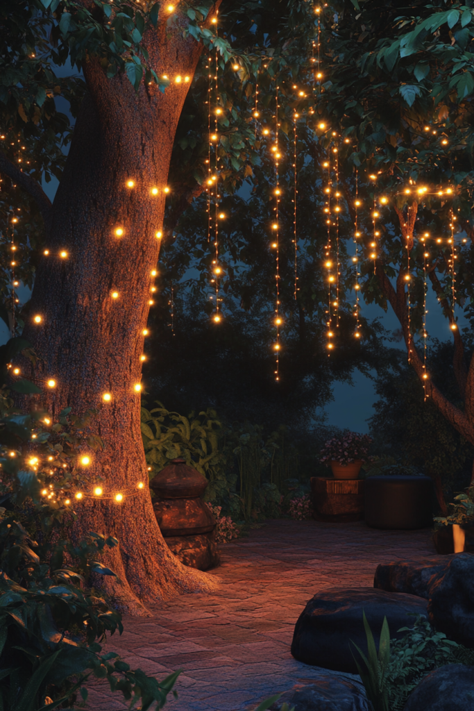 2. Fairy Lights in Trees: Add Whimsy and Warmth