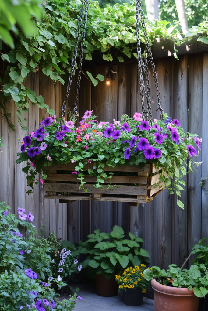 2. Hanging Pallet Planters