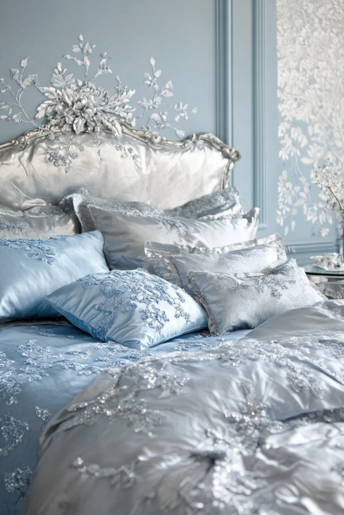 2. Soft and Dreamy Light Blue with Silver Touches